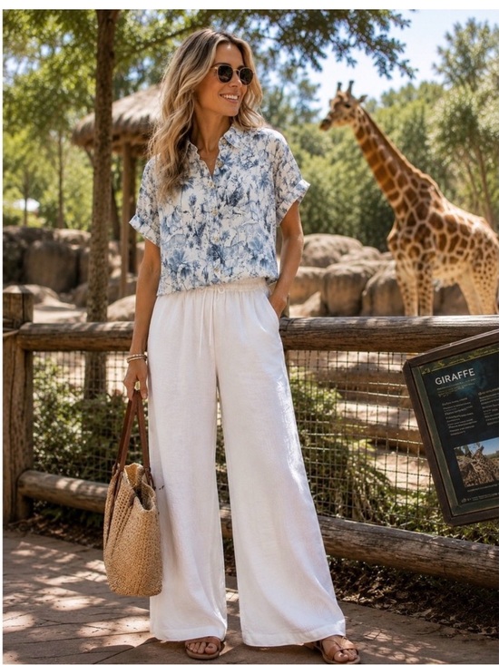 Rachel Zoe Tops - Rachel Zoe 100% Linen Safari Button Down Shirt Women’s Small